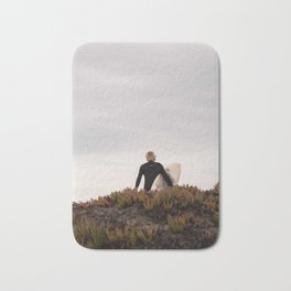 Surfer Walking on Sand dunes to the Beach in Ocean Beach San Francisco, California Photography Bath Mat | Oceanbeach, Surfingphoto, Californiabeach, Surfsanfrancisco, Digital, Color, Sanfranciscobeach, Californiasurfer, Californiasurfing, Watersports 
