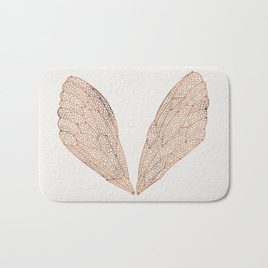 Cicada Wings in Rose Gold Bath Mat