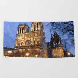 Notre-Dame de Paris Beach Towel
