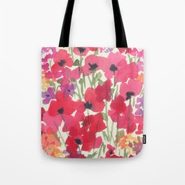 Big Red Poppy Patch Tote Bag