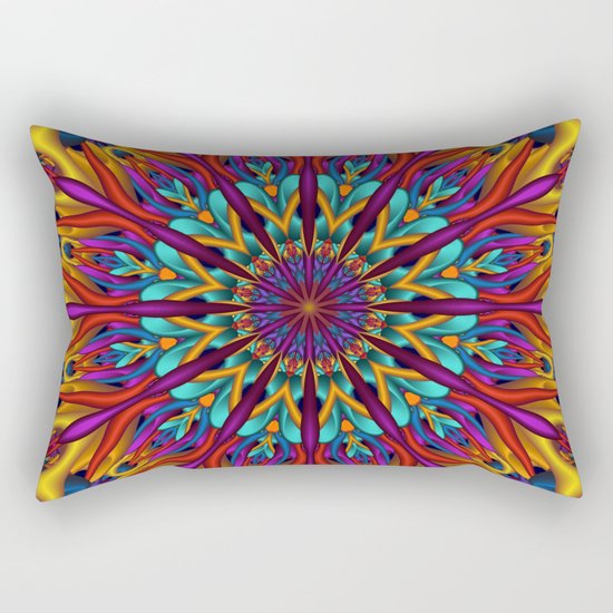 Amazing colors 3D mandala Rectangular Pillow