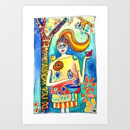 Don't Worry Art Print | Watercolor, Painting 