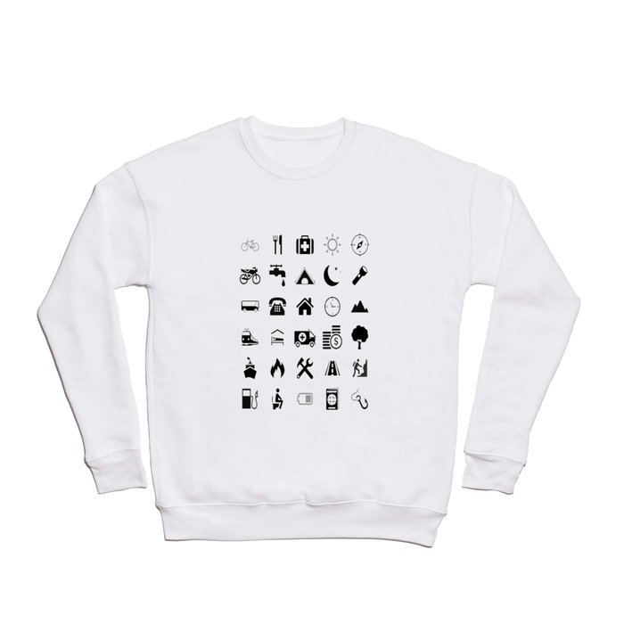 Extreme White Icon model: Traveler emoticon help for travel t-shirt Crewneck Sweatshirt