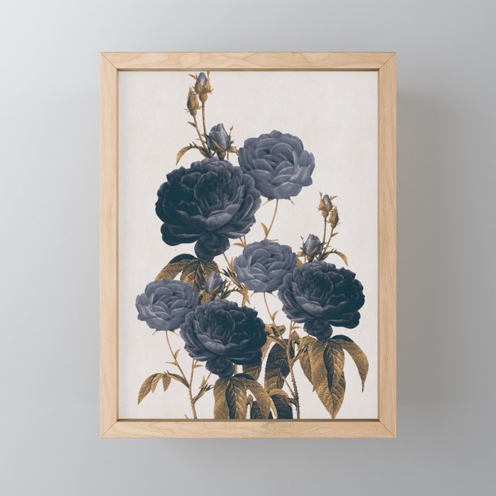 blue flowers Framed Mini Art Print