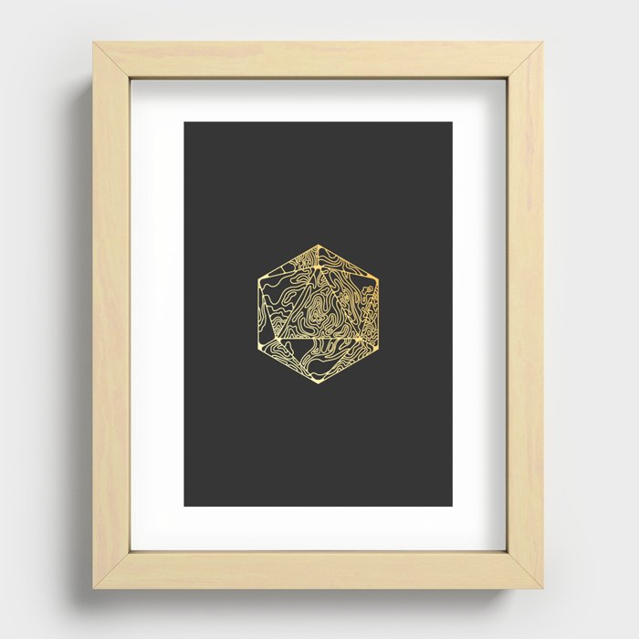 Gold Icosahedron Recessed Framed Print