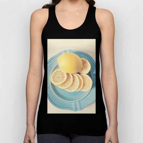 Lemons on Blue Unisex Tank Top