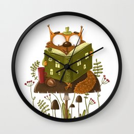 Enterprising squirrel Wall Clock