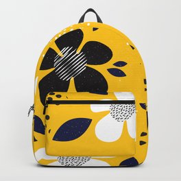 yellow flower pattern 8 Backpack | Ghost, Tiger, Retro, 70S, Howdy, Abstract, Canvasprints, Cat, Mushroom, Beachmatisse 