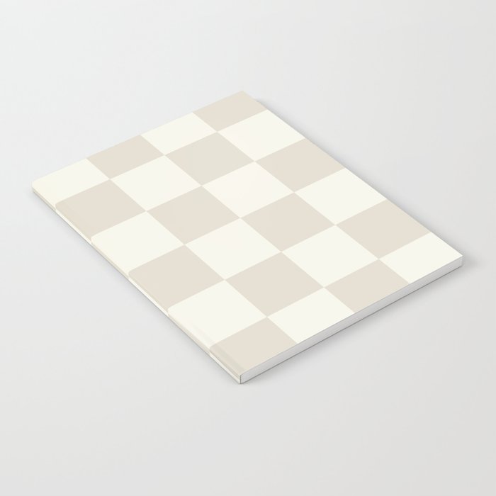 Checkerboard Check Checkered Pattern in Mushroom Beige and Cream Notebook