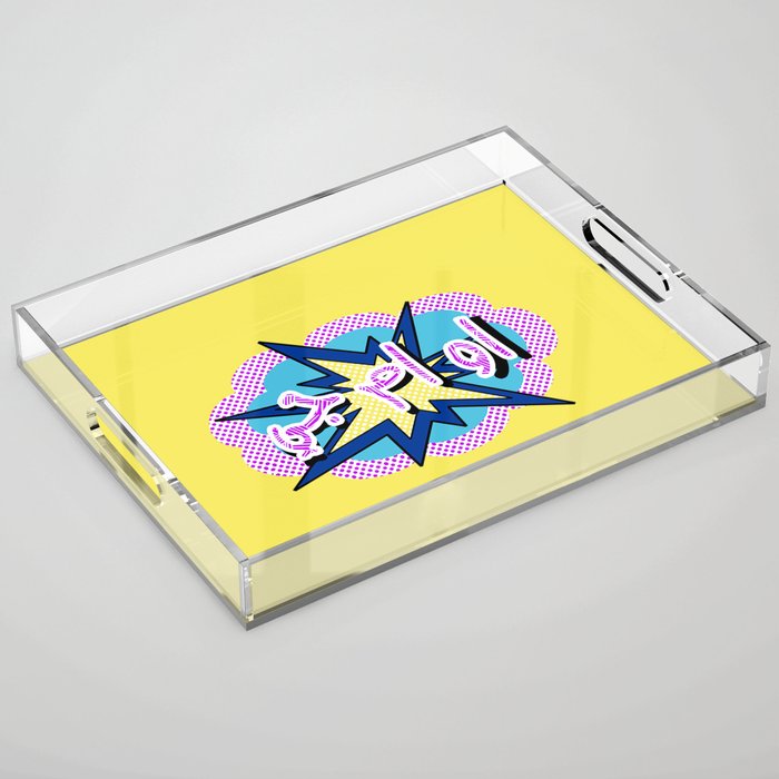 OMG Arabic Pop Art Comic Style Acrylic Tray