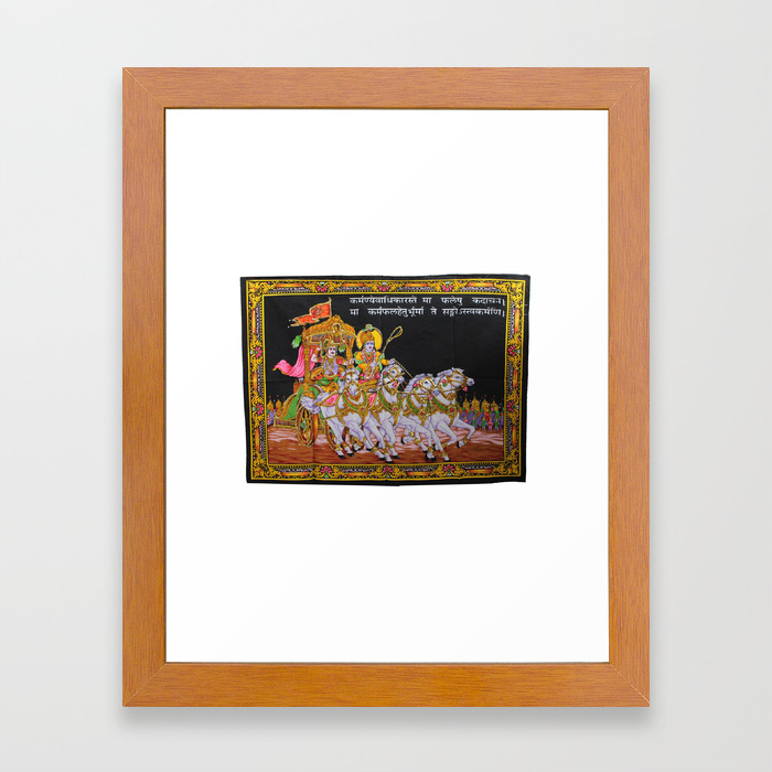 Lord Krishna Arjuna Mahabharata Gita Wall Hanging Framed Art