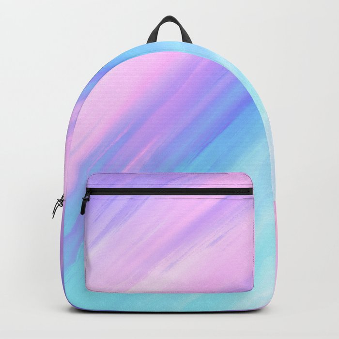 pink purple and blue backpack
