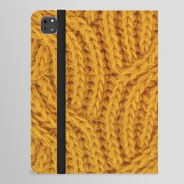 Brown yellow Knitted textile  iPad Folio Case