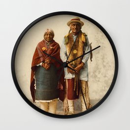 Native American Couple Wall Clock