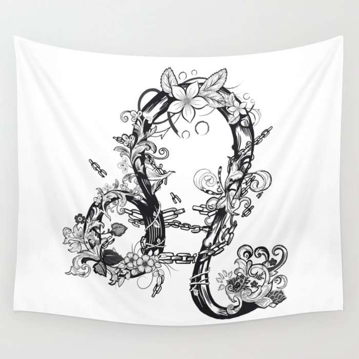 Black and shop white zodiac tapestry
