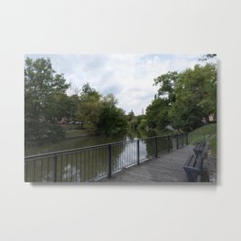 Opole, Poland:  Life in the center of the city. Walking around the center. Sunny summer day. Opole Voivodeship. Metal Print