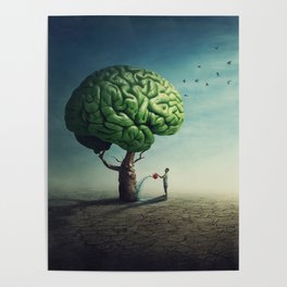 Surreal brain tree Poster