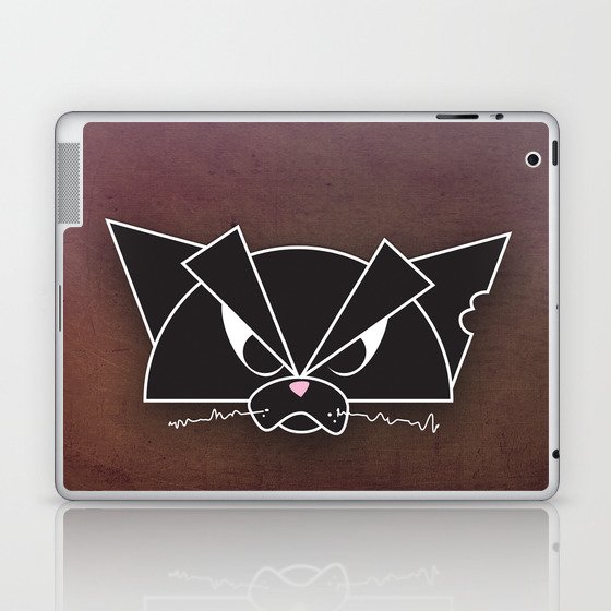 Crabby Cat - black Laptop & iPad Skin