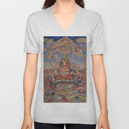 Buddhist Thangka of Shakyamuni V Neck T Shirt