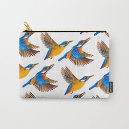 Flying Kingfishers | Yellow and Blue Color Palette Carry-All Pouch