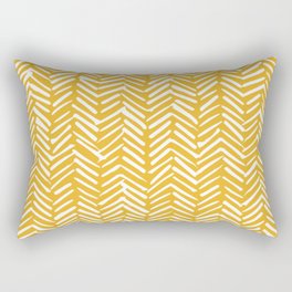 Boho Abstract Herringbone Pattern, Summer Yellow Rectangular Pillow