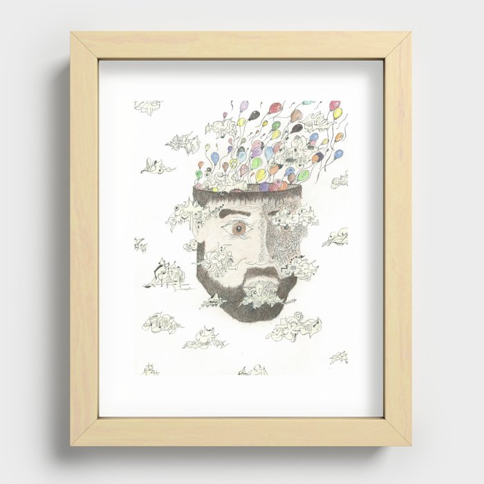 Head in the Clouds Recessed Framed Print