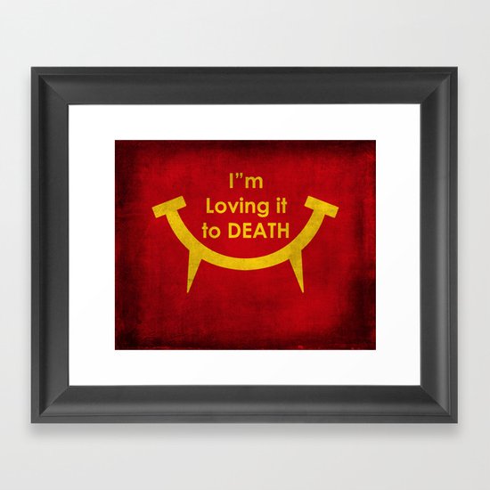 McViper the zombie and vampire fast food chain, Bloody good food is our motto! Framed Art Print