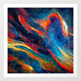 Multi-Colored Galactic Marble Art Print