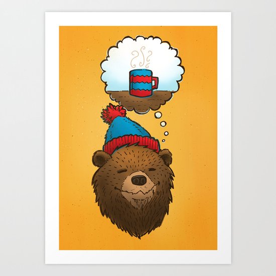 Novembears Love Coffee Art Print