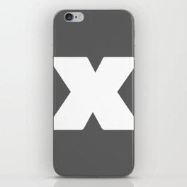 x (White & Grey Letter) iPhone Skin