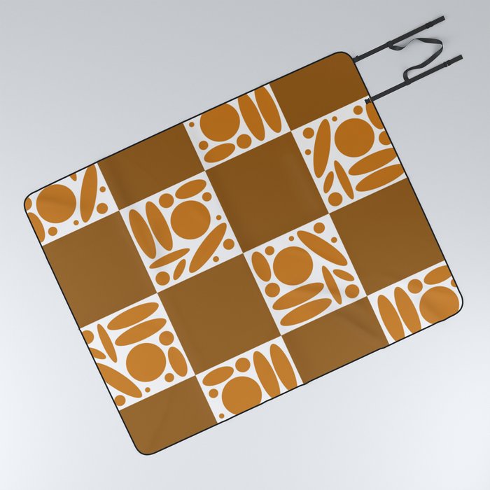 Geometric modern shapes checkerboard 4 Picnic Blanket