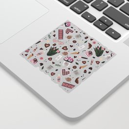 Hand Drawn Valentine Pattern Sticker