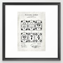 Playing cards old patent Framed Art Print