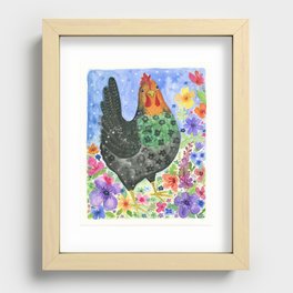 Flower Hen Recessed Framed Print