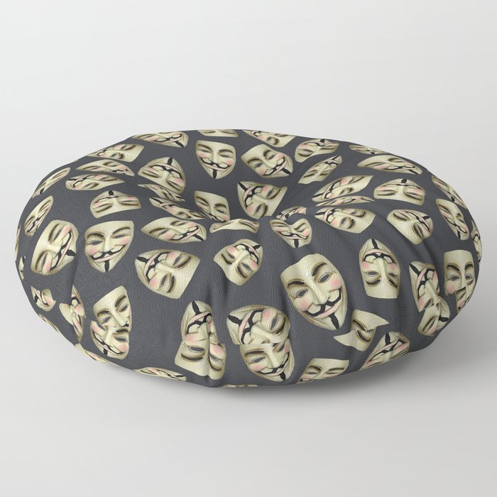 Guy Fawkes Masks on Gunpowder Floor Pillow