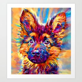 German Shepherd Puppy Art Print