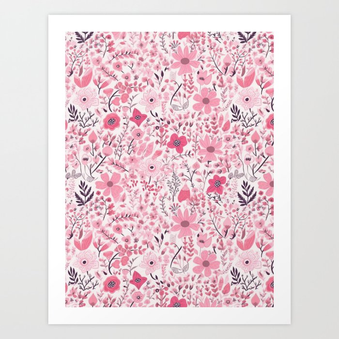 Roseate Serenity: Ethereal Pink Sapphire Watercolors Art Print