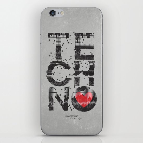 I love Techno iPhone Skin