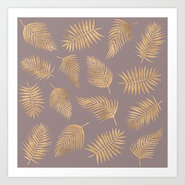 Brown Palm Leaf Pattern 05 Art Print