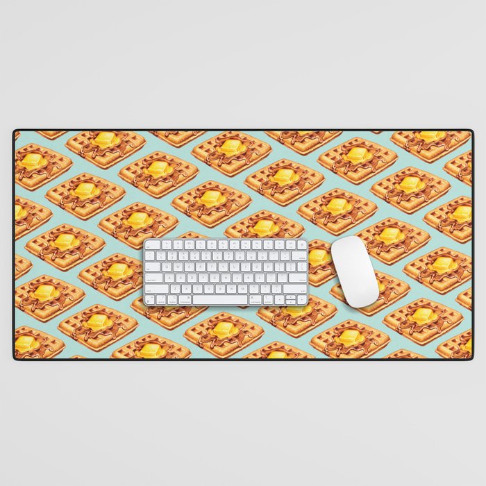 Waffle Pattern Desk Mat