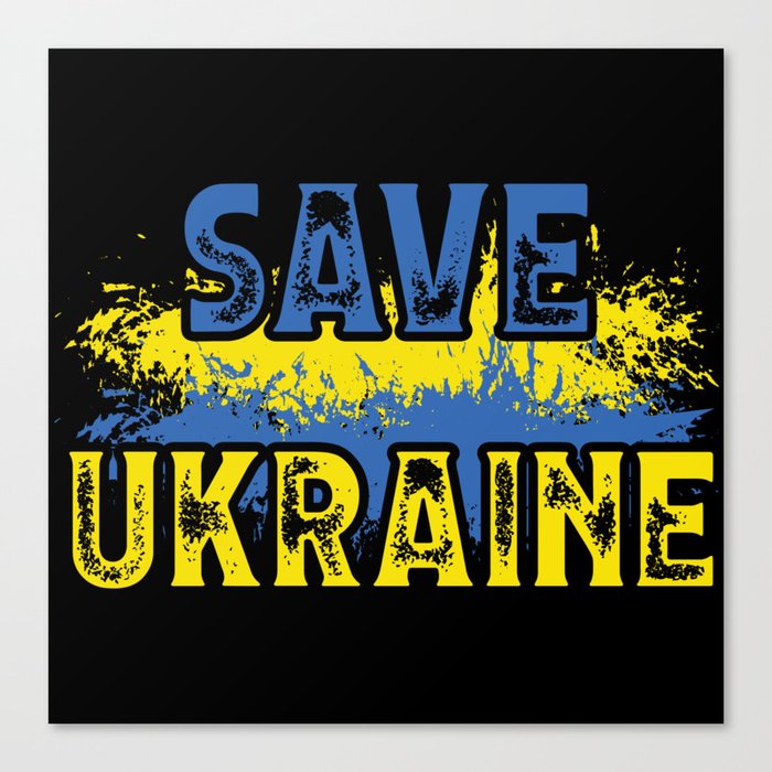 Save Ukraine Ukrainian colors Canvas Print