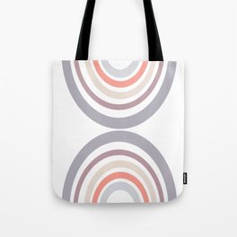 Modern Double Rainbow Hourglass in Muted Earth Tones Tote Bag