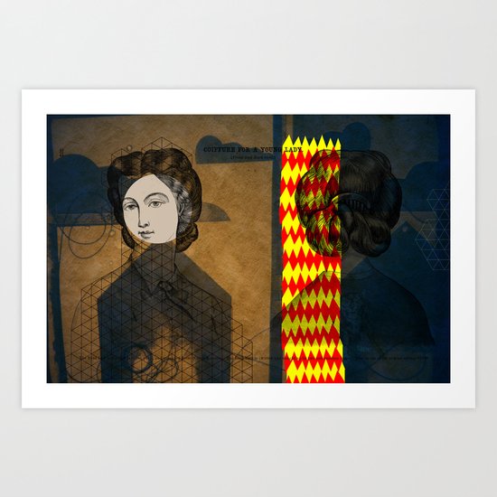Coiffure for a young lady Art Print