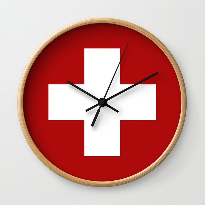 Swiss Cross Wall Clock