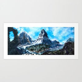 Where the Mountain Kailash Meets Matterhorn Art Print | Matterhorn, Frozen, Winter, Climb, Animal, Ambient, Landscape, Mountainriver, Icepole, Surrealism 
