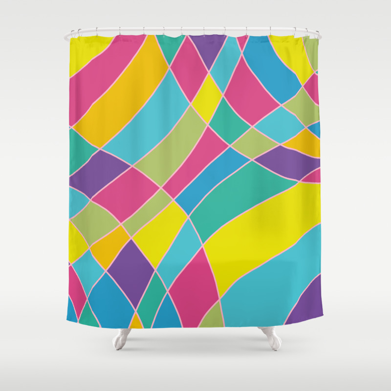 80s Abstract Painting 1 Shower Curtain By Alphaomega Society6