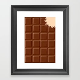 Chocolate Sweet Bar with a bite out of the corner Framed Art Print