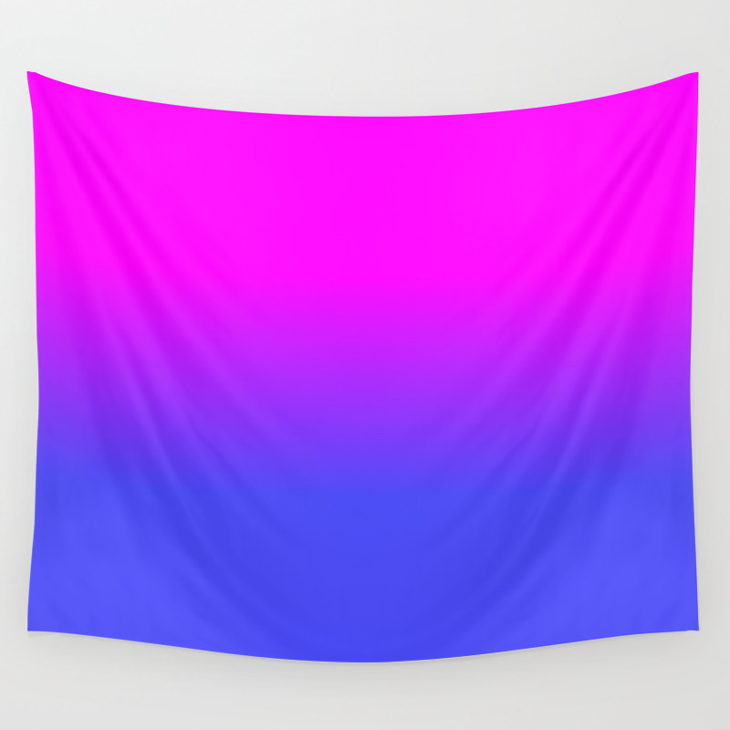 Neon Blue And Hot Pink Ombre Shade Color Fade Wandbehang Von Podartist Society6