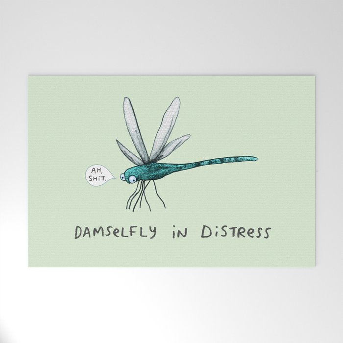 Damselfly in Distress Welcome Mat