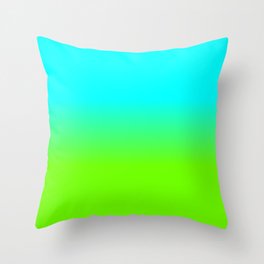 neon green, neon orange, ombre shade, color fade, neon, green, yellow, orange, ombre, shade, color, Throw Pillow